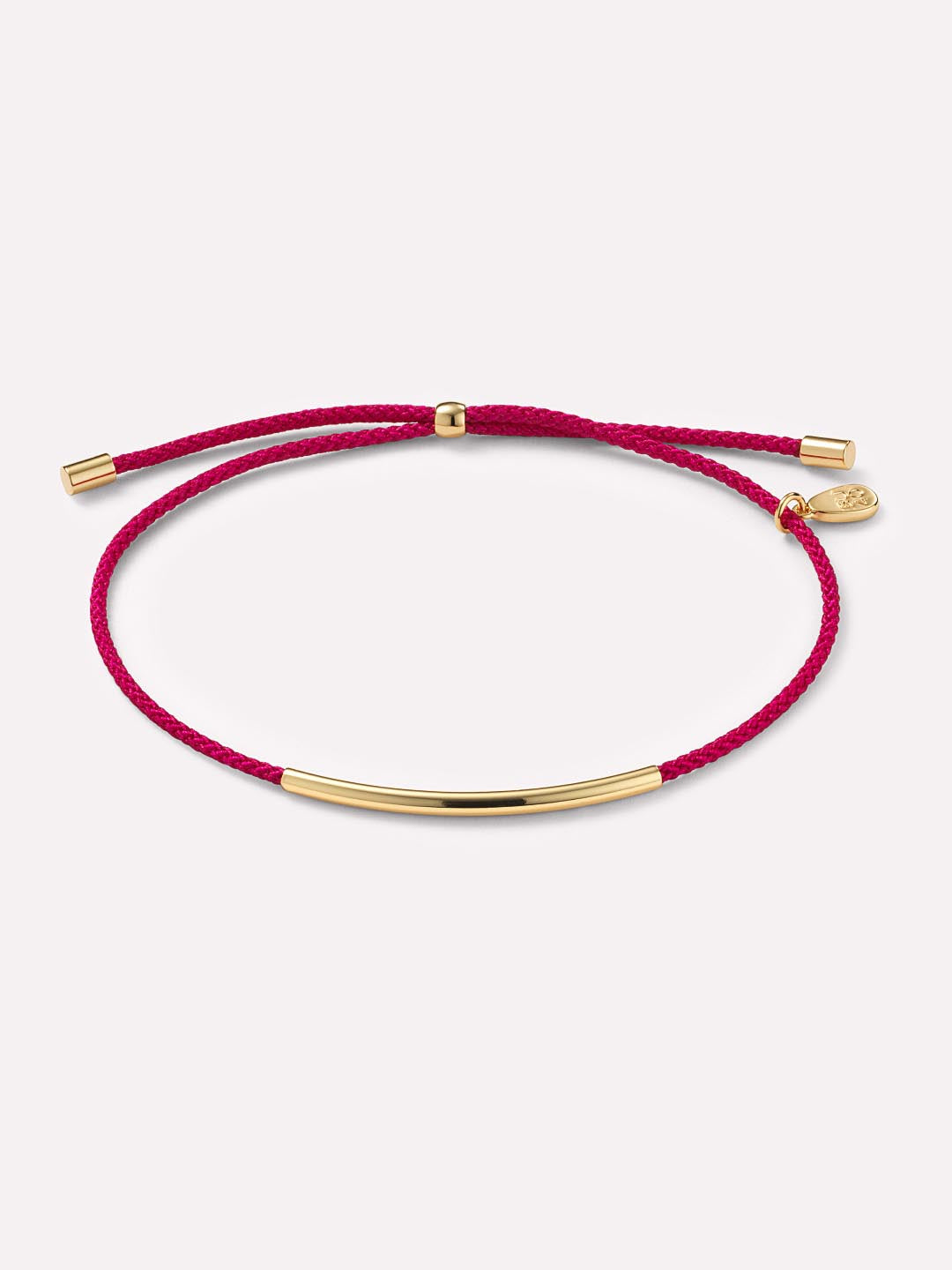 Breast Cancer Support Cord Bracelet | 14K Gold on Brass | Bold Pink Cord