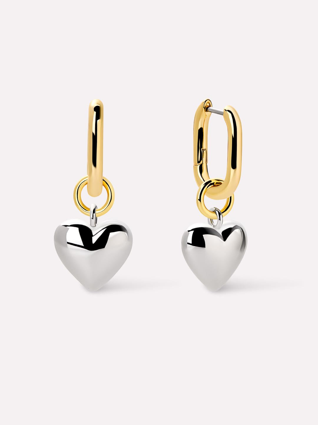 Wesley Heart Earrings | 14K Gold on Brass/Rhodium on Brass