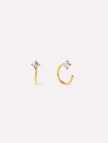 Cassie Hoop Earrings | 14K Gold on Sterling Silver | Cubic Zirconia