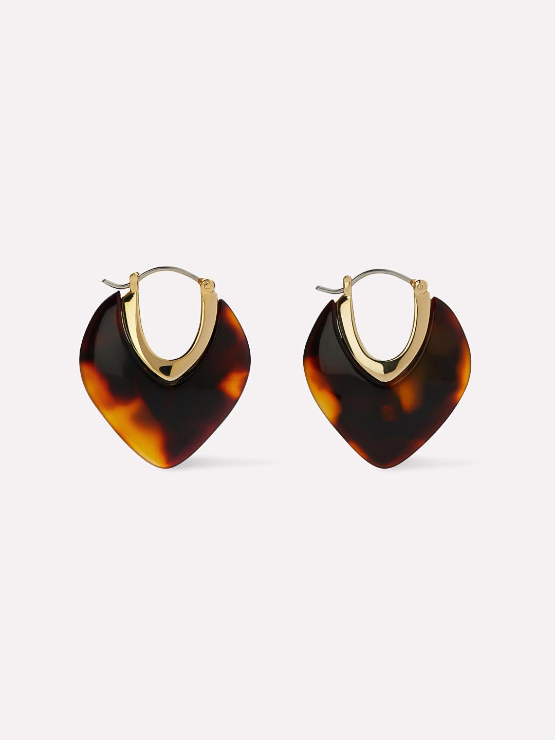 Spencer Statement Earrings | 14K Gold on Brass | Dark Tortoise Acetate