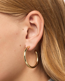 Tia Medium Hoop Earrings | 14K Gold on Brass
