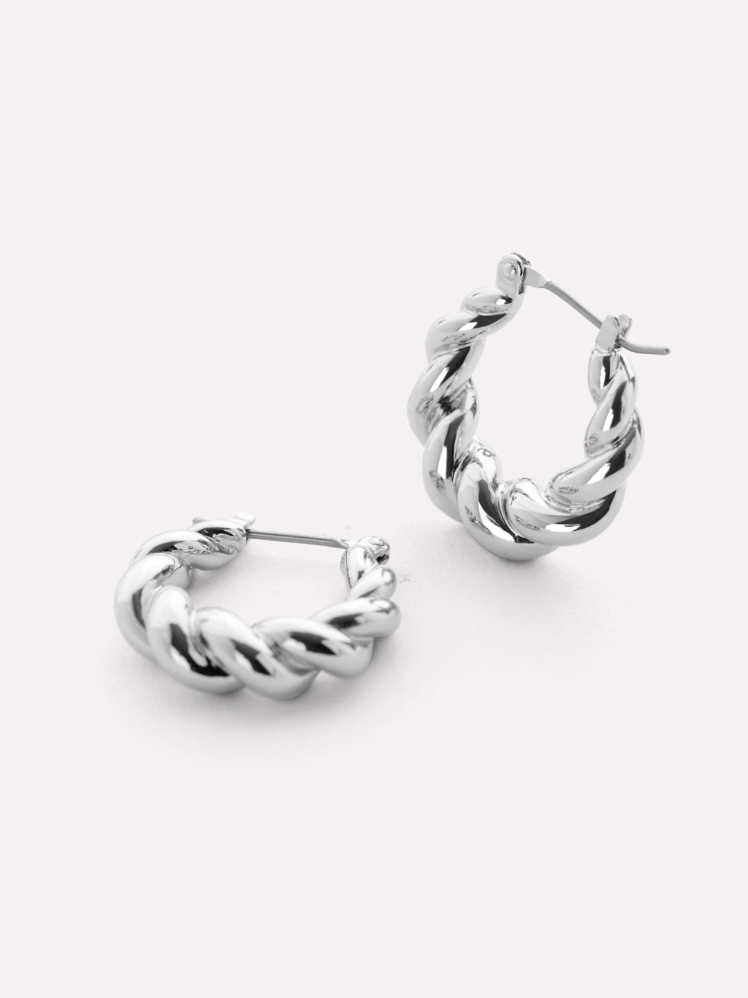 Paris Twisted Hoop Earrings | Rhodium on Sterling Silver