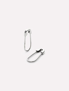 Sia Safety Pin Earrings | Rhodium on Sterling Silver