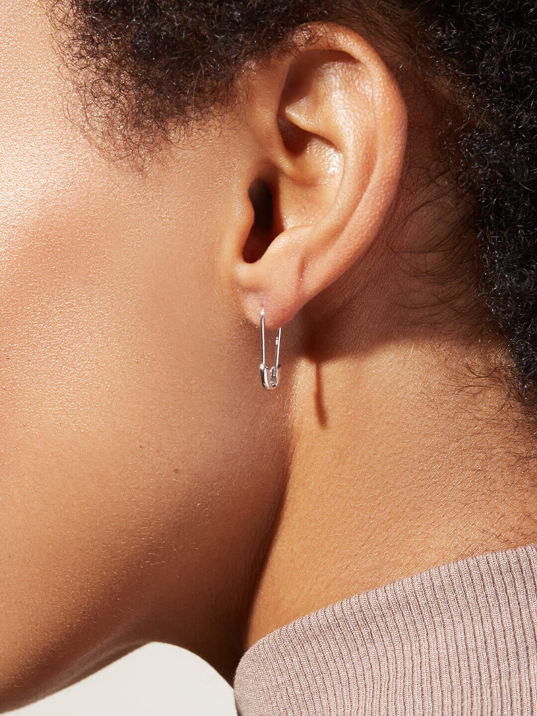Sia Safety Pin Earrings | Rhodium on Sterling Silver