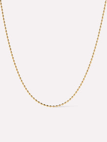 Ball Chain Dainty Necklace | 10K Solid Gold
