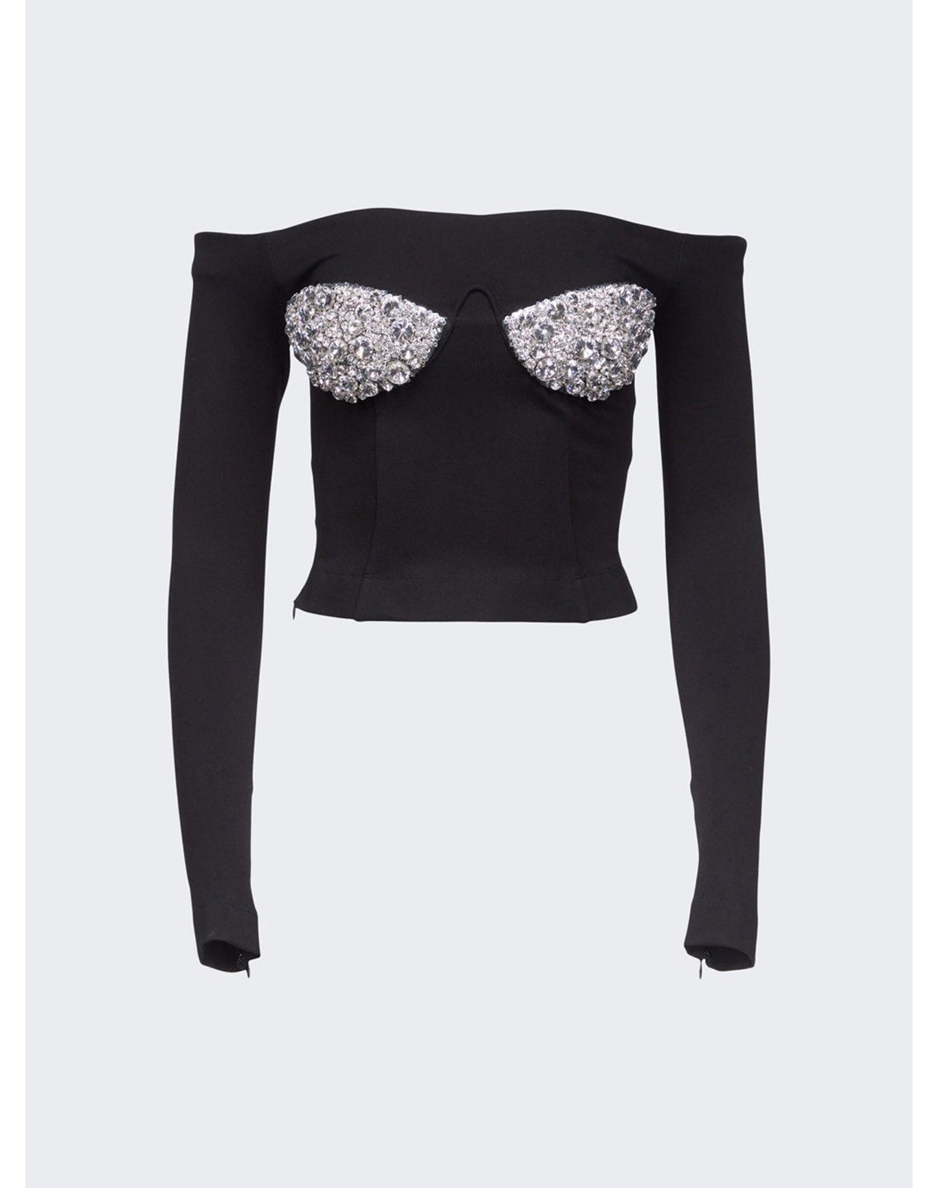 Area | Women | Off-shoulder Crystal Cup Bustier Top | Black