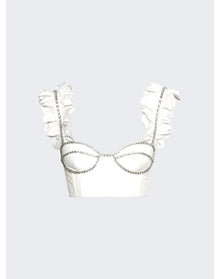 Area | Women | Poplin Ruffle Bustier | White