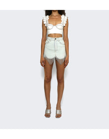 Area | Women | Poplin Ruffle Bustier | White