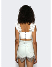 Area | Women | Poplin Ruffle Bustier | White