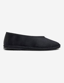 Womens | The Cassio Flat in Duchess Satin | Black