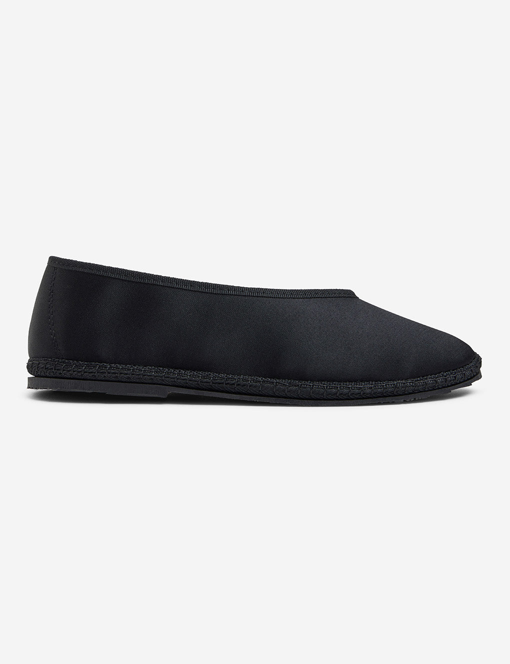Womens | The Cassio Flat in Duchess Satin | Black