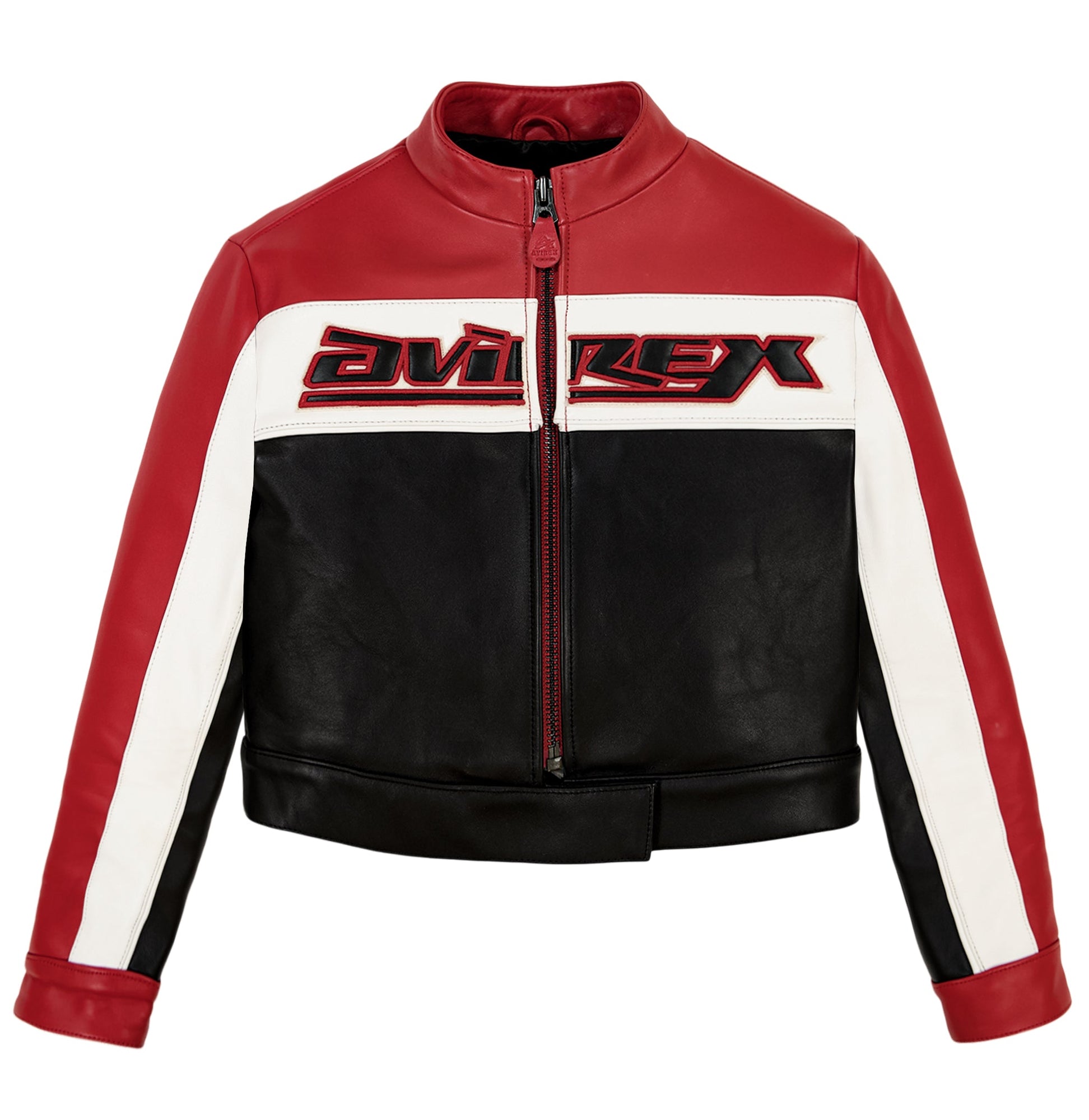 Cropped Colorblock Moto Jacket | Salvage Red