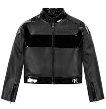 Cropped Moto Jacket | Black