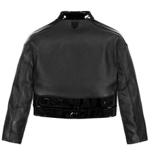 Cropped Moto Jacket | Black