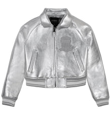 Limited Edition Cropped Metallic Icon Jacket | Silver