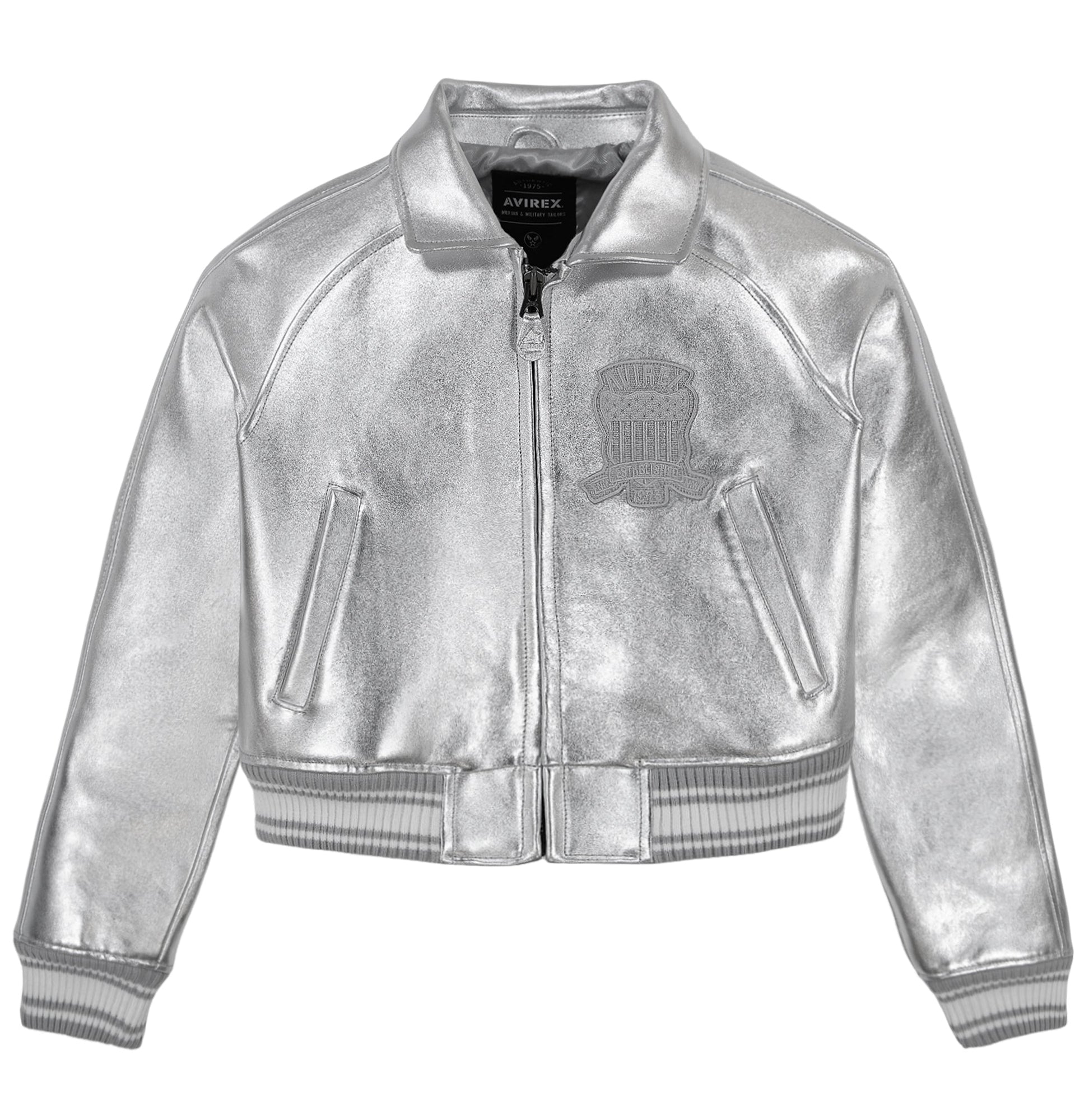 Limited Edition Cropped Metallic Icon Jacket | Silver