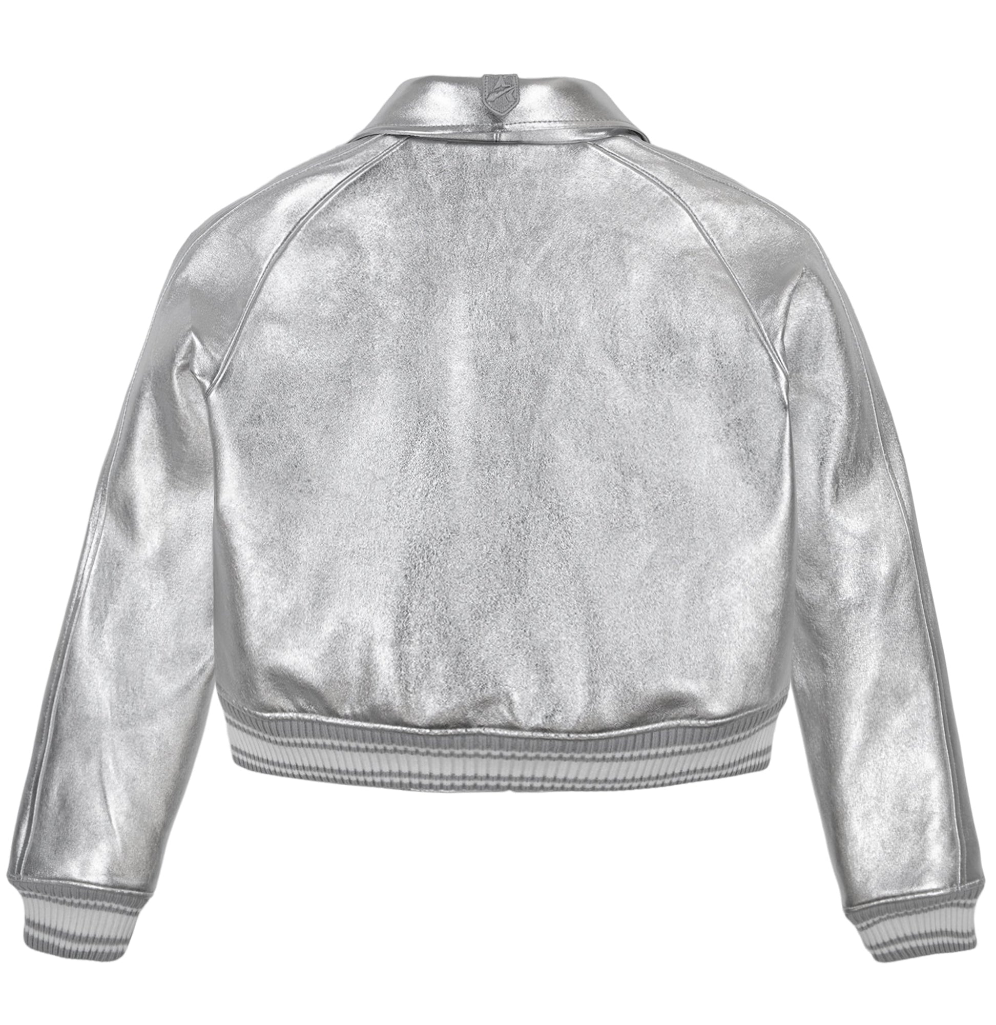 Limited Edition Cropped Metallic Icon Jacket | Silver