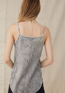 Frayed Cami | Hand Paint Snake Print