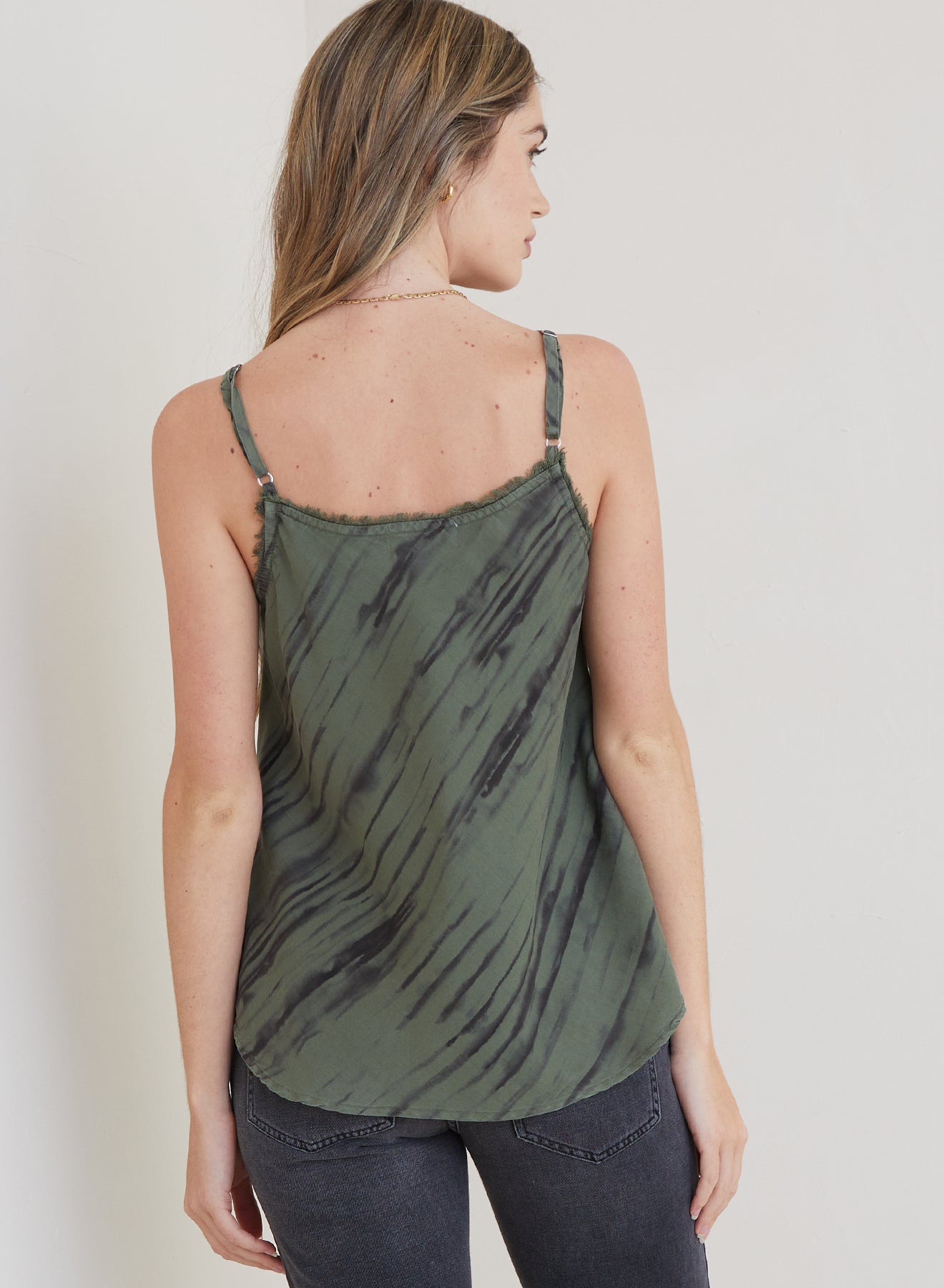 Frayed Tencel Cami | Fernwood Stripe