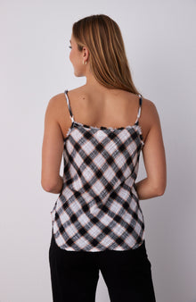 Frayed Cami | Black & White Check