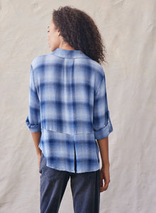 Split Back Button Down | Indigo Heather Plaid