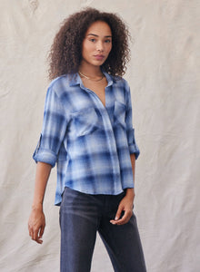 Split Back Button Down | Indigo Heather Plaid