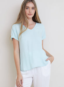 V-Neck Tee | Sea Foam