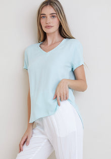V-Neck Tee | Sea Foam
