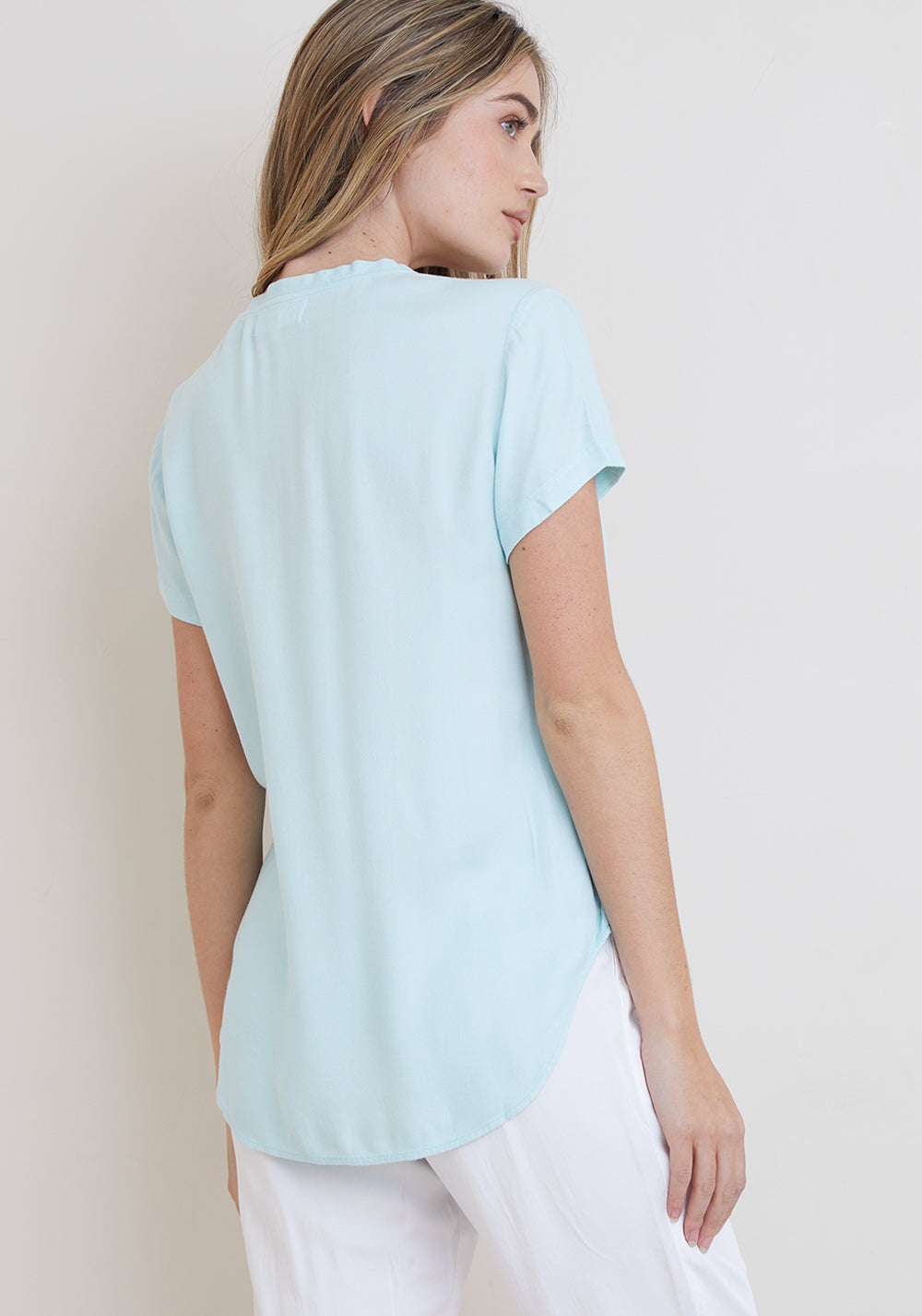 V-Neck Tee | Sea Foam