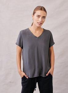 V-Neck Tee | Silver Storm