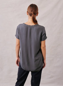 V-Neck Tee | Silver Storm