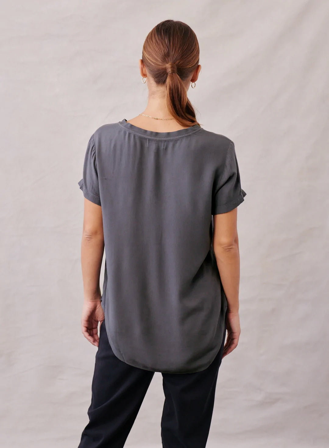V-Neck Tee | Silver Storm