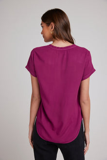 V-Neck Tee | Dark Magenta