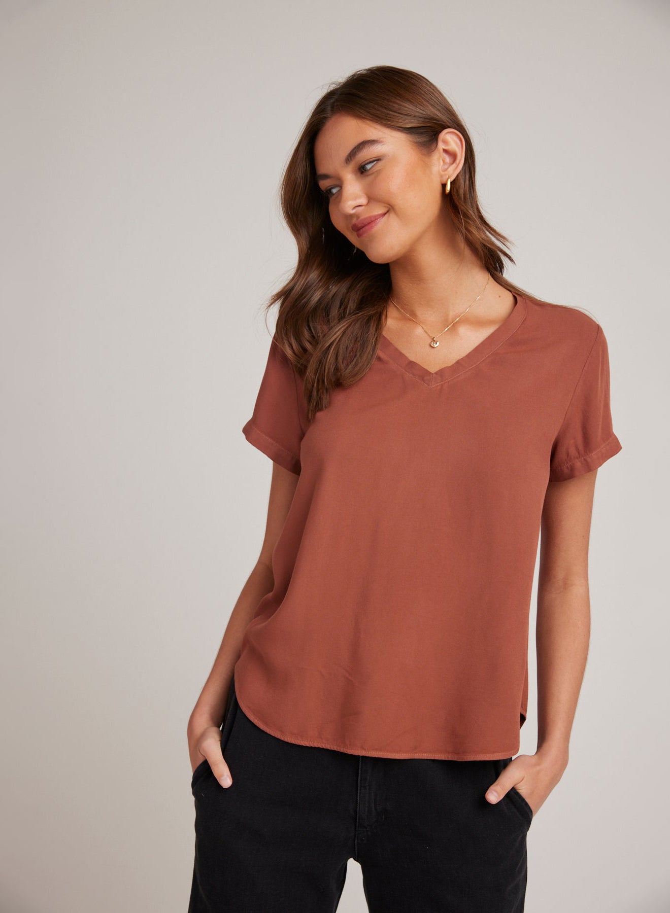 V-Neck Tee | Autumn Amber