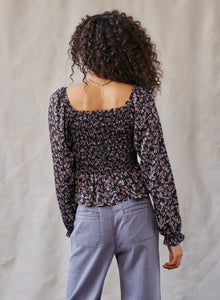 Paisley Long Sleeve Smocked Top | Autumn Floral Print