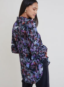 Full Button Down Hipster Shirt | Evening Floral Print