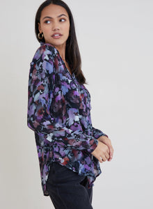 Full Button Down Hipster Shirt | Evening Floral Print