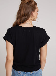 Tie Front V-Tee | Black