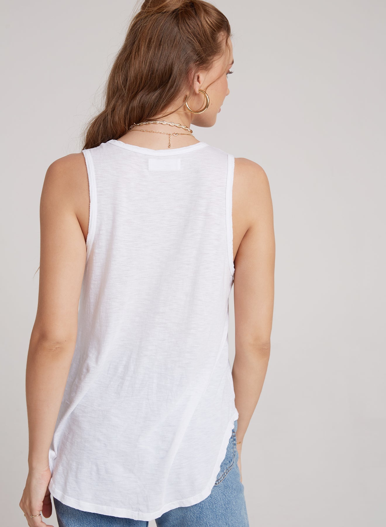Scoop Neck Tank | White