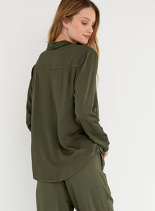 Long Sleeve Button Down | Olive
