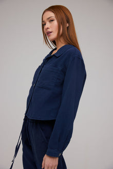 Welt Pocket Crop Shacket | Twilight Navy