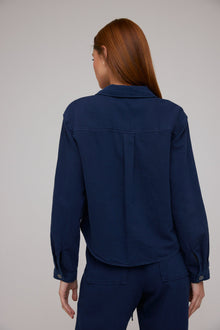 Welt Pocket Crop Shacket | Twilight Navy
