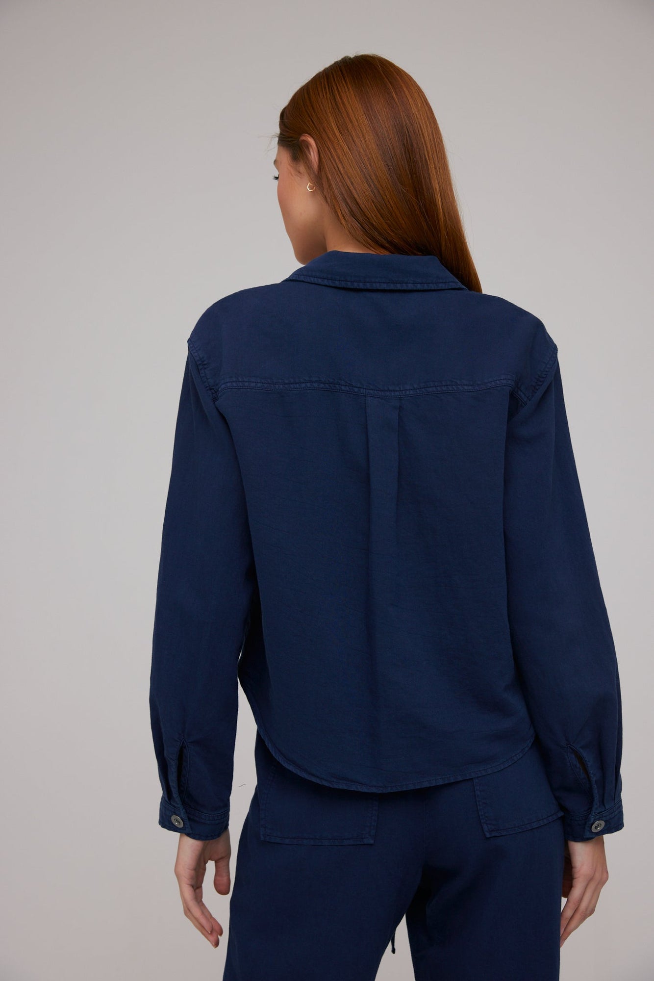 Welt Pocket Crop Shacket | Twilight Navy