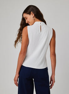 Mock Neck Top | White
