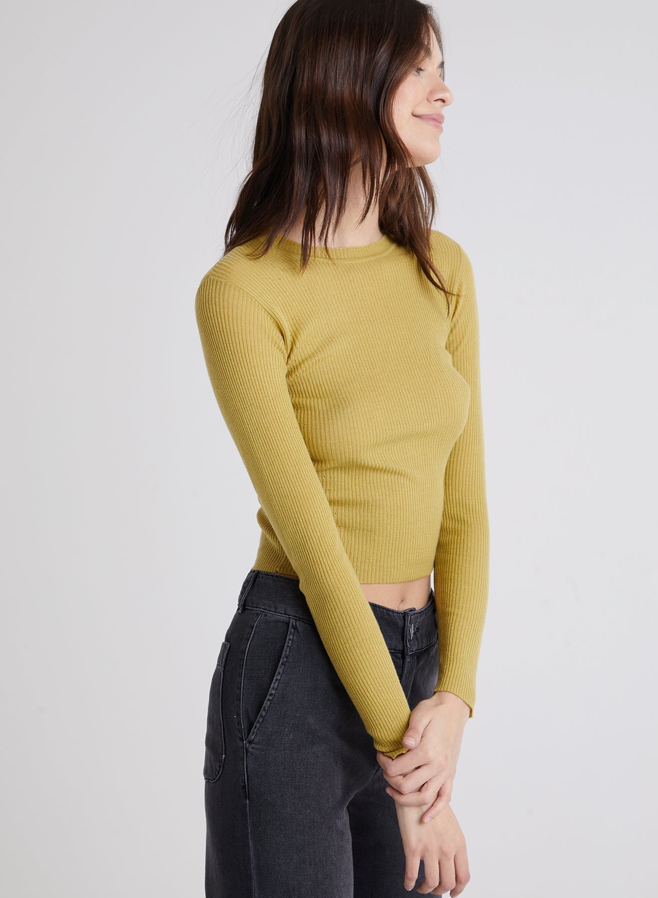 Mazzy Long Sleeve Crew Neck Sweater | Golden Spruce