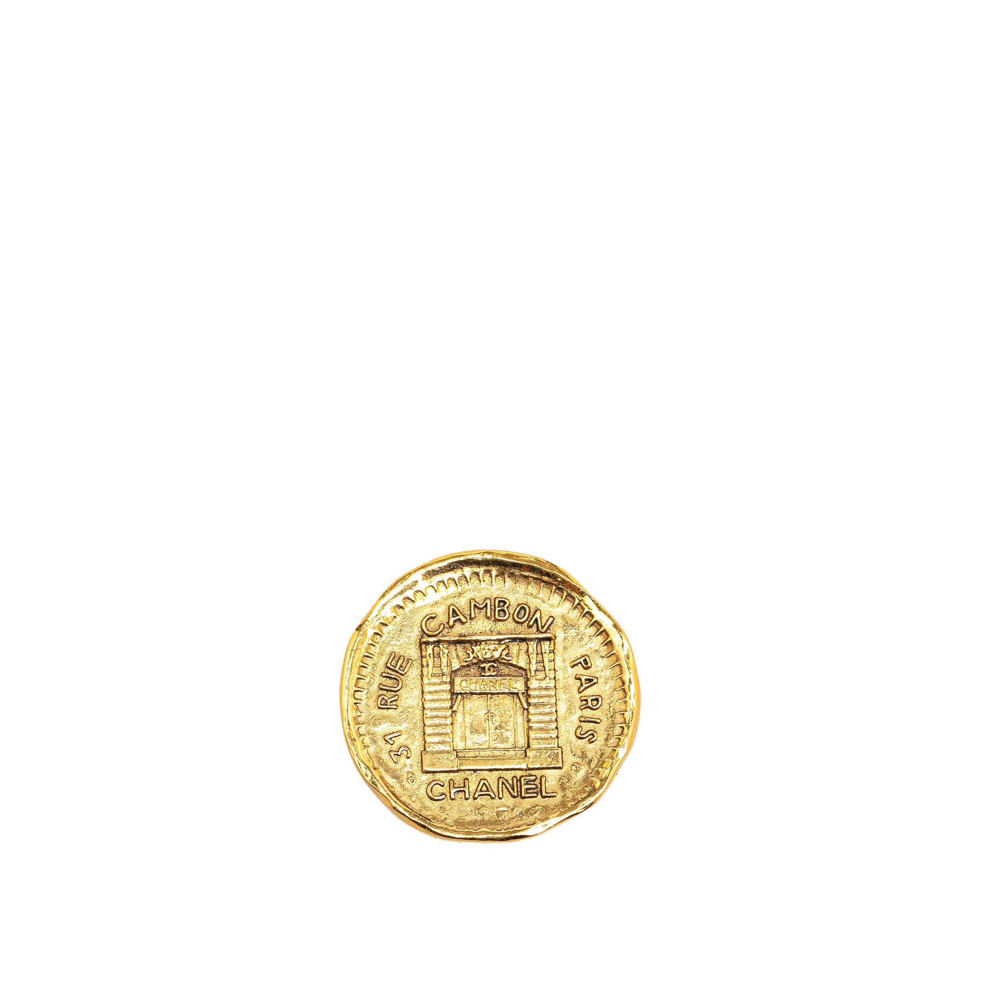 Chanel | Pre-Owned Gold Plated 31 Rue Cambon Brooch | Gold