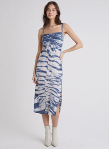 Kye - Maxi Bias Slip Dress | Indigo Chevron Dye