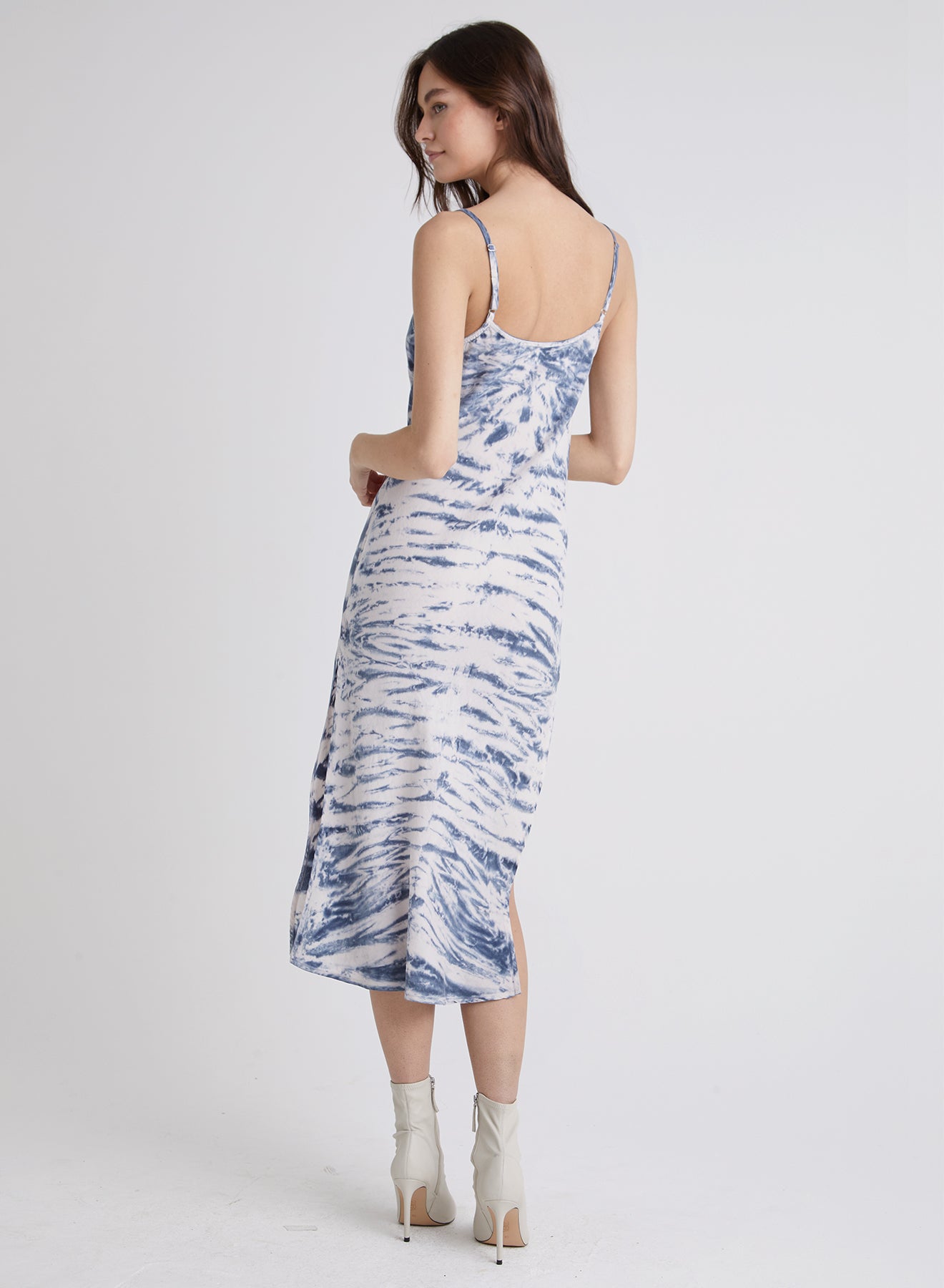 Kye - Maxi Bias Slip Dress | Indigo Chevron Dye