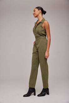 Gwen Zip Front Coverall | Bonsai Green
