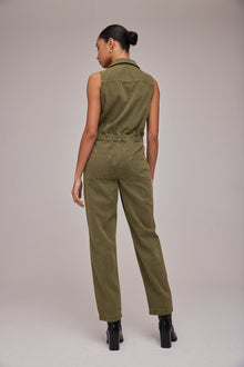 Gwen Zip Front Coverall | Bonsai Green